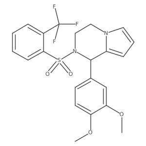1-(3,4-Dimethoxyphenyl)-2-((2-(trifluoromethyl)phenyl)sulfonyl)-1,2,3,4-tetrahydropyrrolo[1,2-a]pyrazine结构式