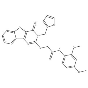 N-(2,4-dimethoxyphenyl)-2-{[3-(2-furylmethyl)-4-oxo-3,4-dihydro[1]benzofuro[3,2-d]pyrimidin-2-yl]thio}acetamide Structure