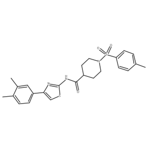 N-(4-(3,4-dimethylphenyl)thiazol-2-yl)-1-tosylpiperidine-4-carboxamide Structure