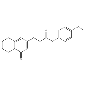 N-(4-methoxyphenyl)-2-[(4-oxo-5,6,7,8-tetrahydro-4aH-quinazolin-2-yl)sulfanyl]acetamide结构式