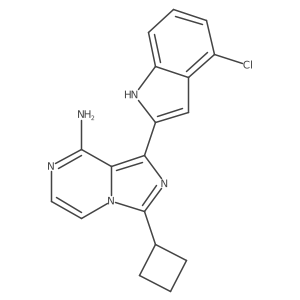 1-(4-chloro-1H-indol-2-yl)-3-cyclobutylimidazo[1,5-a]pyrazin-8-amine结构式