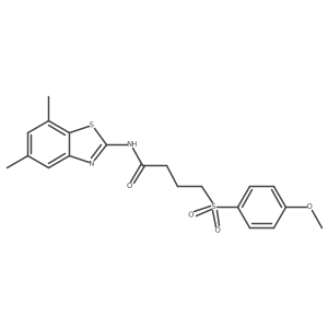 N-(5,7-dimethylbenzo[d]thiazol-2-yl)-4-((4-methoxyphenyl)sulfonyl)butanamide结构式