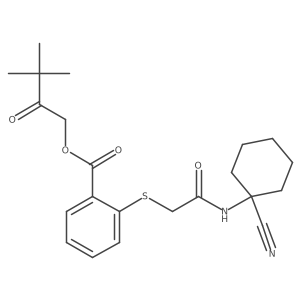 3,3-Dimethyl-2-oxobutyl 2-({[(1-cyanocyclohexyl)carbamoyl]methyl}sulfanyl)benzoate Structure