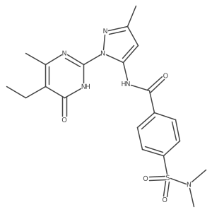 4-(N,N-dimethylsulfamoyl)-N-(1-(5-ethyl-4-methyl-6-oxo-1,6-dihydropyrimidin-2-yl)-3-methyl-1H-pyrazol-5-yl)benzamide Structure
