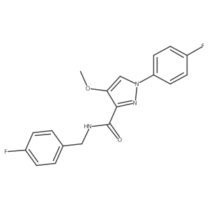 1-(4-fluorophenyl)-N-[(4-fluorophenyl)methyl]-4-methoxy-1H-pyrazole-3-carboxamide结构式