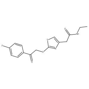 N-ethyl-2-(2-((2-(4-fluorophenyl)-2-oxoethyl)thio)thiazol-4-yl)acetamide Structure