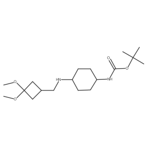 1,1-Dimethylethyl N-[cis-4-[[(3,3-dimethoxycyclobutyl)methyl]amino]cyclohexyl]carbamate Structure
