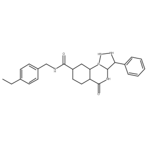 N-[(4-ethylphenyl)methyl]-5-oxo-3-phenyl-2,3,3a,4,5a,6,7,8,9,9a-decahydro-1H-triazolo[1,5-a]quinazoline-8-carboxamide Structure