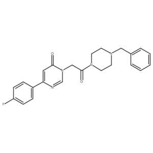 3-[2-(4-Benzylpiperazin-1-yl)-2-oxoethyl]-6-(4-fluorophenyl)-3,4-dihydropyrimidin-4-one结构式