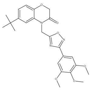 6-(tert-butyl)-4-((3-(3,4,5-trimethoxyphenyl)-1,2,4-oxadiazol-5-yl)methyl)-2H-benzo[b][1,4]oxazin-3(4H)-one Structure