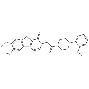 COc1cc2[nH]c3c(=O)n(CC(=O)N4CCN(c5ccccc5OC)CC4)cnc3c2cc1OC结构式
