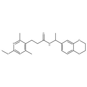 N-[1-(2,3-Dihydro-1,4-benzodioxin-6-yl)ethyl]-3-(4,6-dimethyl-2-methylsulfanylpyrimidin-5-yl)propanamide结构式