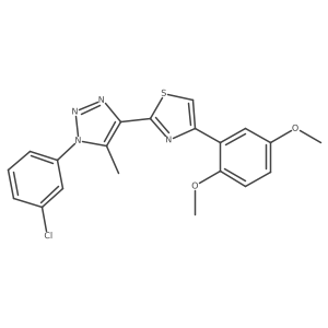 2-(1-(3-chlorophenyl)-5-methyl-1H-1,2,3-triazol-4-yl)-4-(2,5-dimethoxyphenyl)thiazole结构式