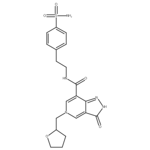 3-oxo-N-(4-sulfamoylphenethyl)-5-((tetrahydrofuran-2-yl)methyl)-3,5-dihydro-2H-pyrazolo[4,3-c]pyridine-7-carboxamide结构式
