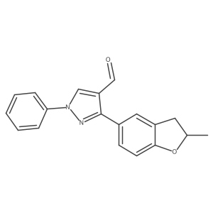3-(2-methyl-2,3-dihydro-1-benzofuran-5-yl)-1-phenyl-1H-pyrazole-4-carbaldehyde结构式