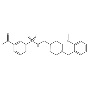 3-acetyl-N-((1-(2-(methylthio)benzyl)piperidin-4-yl)methyl)benzenesulfonamide结构式