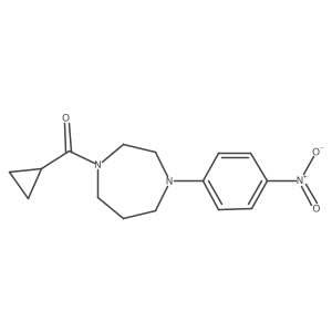 Cyclopropyl(4-(4-nitrophenyl)-1,4-diazepan-1-yl)methanone结构式