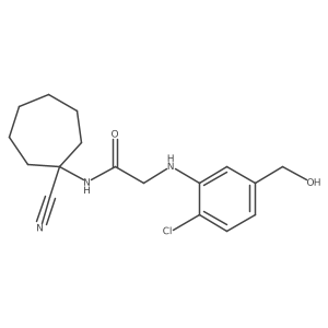 2-{[2-chloro-5-(hydroxymethyl)phenyl]amino}-N-(1-cyanocycloheptyl)acetamide结构式