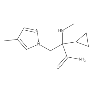 2-Cyclopropyl-3-(4-methyl-1h-pyrazol-1-yl)-2-(methylamino)propanamide结构式
