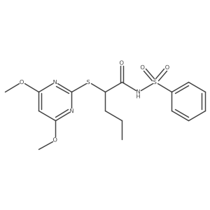 2-[(4,6-Dimethoxy-2-pyrimidinyl)thio]-N-(phenylsulfonyl)pentanamide结构式