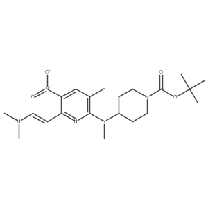 Tert-butyl 4-(n-(6-((e)-2-(dimethylamino)vinyl)-3-fluoro-5-Nitropyridin-2-yl)-N-methylamino)piperidine-1-carboxylate Structure