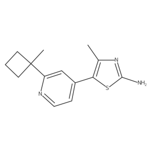 4-Methyl-5-(2-(1-methylcyclobutyl)pyridin-4-yl)thiazol-2-amine结构式