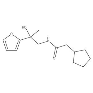 2-cyclopentyl-N-[2-(furan-2-yl)-2-hydroxypropyl]acetamide结构式