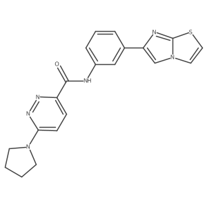 N-(3-(imidazo[2,1-b]thiazol-6-yl)phenyl)-6-(pyrrolidin-1-yl)pyridazine-3-carboxamide Structure