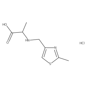 2-{[(2-Methyl-1,3-thiazol-4-yl)methyl]amino}propanoic acid hydrochloride结构式