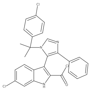 6-chloro-3-[3-[2-(4-chlorophenyl)propan-2-yl]-5-phenylimidazol-4-yl]-1H-indole-2-carbonyl chloride Structure