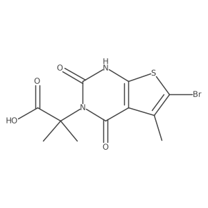 2-(6-Bromo-5-methyl-2,4-dioxo-1,2-dihydrothieno[2,3-d]pyrimidin-3(4H)-yl)-2-methylpropanoic acid Structure