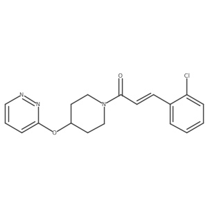 (E)-3-(2-chlorophenyl)-1-(4-(pyridazin-3-yloxy)piperidin-1-yl)prop-2-en-1-one结构式