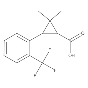2,2-Dimethyl-3-[2-(trifluoromethyl)phenyl]cyclopropane-1-carboxylic acid结构式