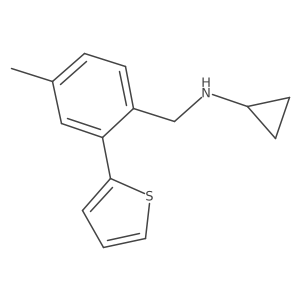 Cyclopropyl-(4-methyl-2-thiophen-2-ylbenzyl)-amine结构式