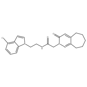 N-[2-(4-chloro-1H-indol-1-yl)ethyl]-2-(3-oxo-3,5,6,7,8,9-hexahydro-2H-cyclohepta[c]pyridazin-2-yl)acetamide结构式
