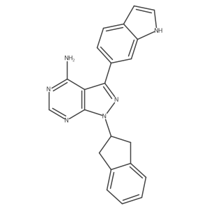 1-(2,3-Dihydro-1H-inden-2-yl)-3-(1H-indol-6-yl)-1H-pyrazolo[3,4-d]pyrimidin-4-amine Structure