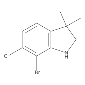 7-bromo-6-chloro-3,3-dimethyl-2,3-dihydro-1H-indole结构式