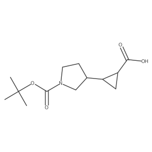 2-{1-[(Tert-butoxy)carbonyl]pyrrolidin-3-yl}cyclopropane-1-carboxylic acid Structure