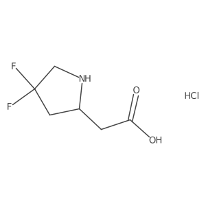 2-(4,4-Difluoropyrrolidin-2-yl)acetic acid hydrochloride结构式