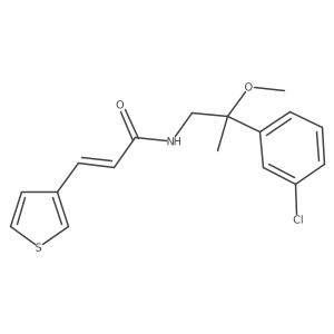 (E)-N-(2-(3-chlorophenyl)-2-methoxypropyl)-3-(thiophen-3-yl)acrylamide结构式