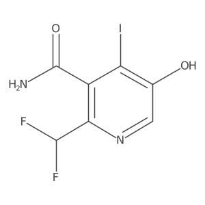 2-(Difluoromethyl)-5-hydroxy-4-iodopyridine-3-carboxamide Structure