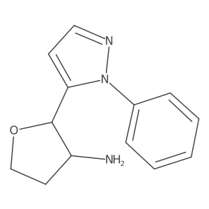 2-(1-Phenyl-1H-pyrazol-5-yl)oxolan-3-amine结构式