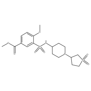 methyl 3-(N-(1-(1,1-dioxidotetrahydrothiophen-3-yl)piperidin-4-yl)sulfamoyl)-4-methoxybenzoate Structure