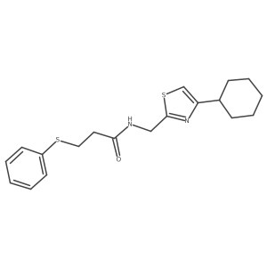 N-((4-cyclohexylthiazol-2-yl)methyl)-3-(phenylthio)propanamide结构式