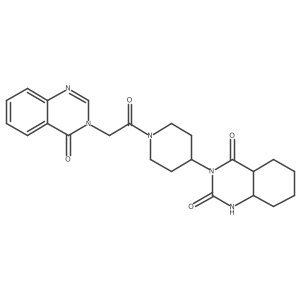 3-[1-[2-(4-oxoquinazolin-3-yl)acetyl]piperidin-4-yl]-4a,5,6,7,8,8a-hexahydro-1H-quinazoline-2,4-dione结构式