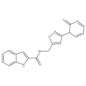 N-[[3-(2-oxo-3H-pyridin-3-yl)-1,2,4-oxadiazol-5-yl]methyl]-1H-indole-2-carboxamide结构式