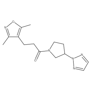 1-(3-(2H-1,2,3-triazol-2-yl)pyrrolidin-1-yl)-3-(3,5-dimethylisoxazol-4-yl)propan-1-one结构式