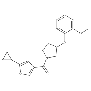 (5-Cyclopropylisoxazol-3-yl)(3-((3-methoxypyrazin-2-yl)oxy)pyrrolidin-1-yl)methanone结构式