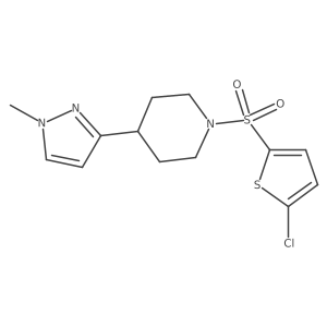 1-((5-chlorothiophen-2-yl)sulfonyl)-4-(1-methyl-1H-pyrazol-3-yl)piperidine结构式