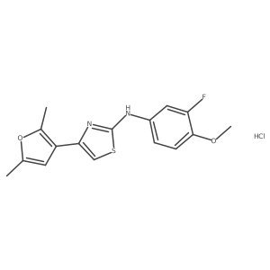 4-(2,5-dimethylfuran-3-yl)-N-(3-fluoro-4-methoxyphenyl)thiazol-2-amine hydrochloride结构式